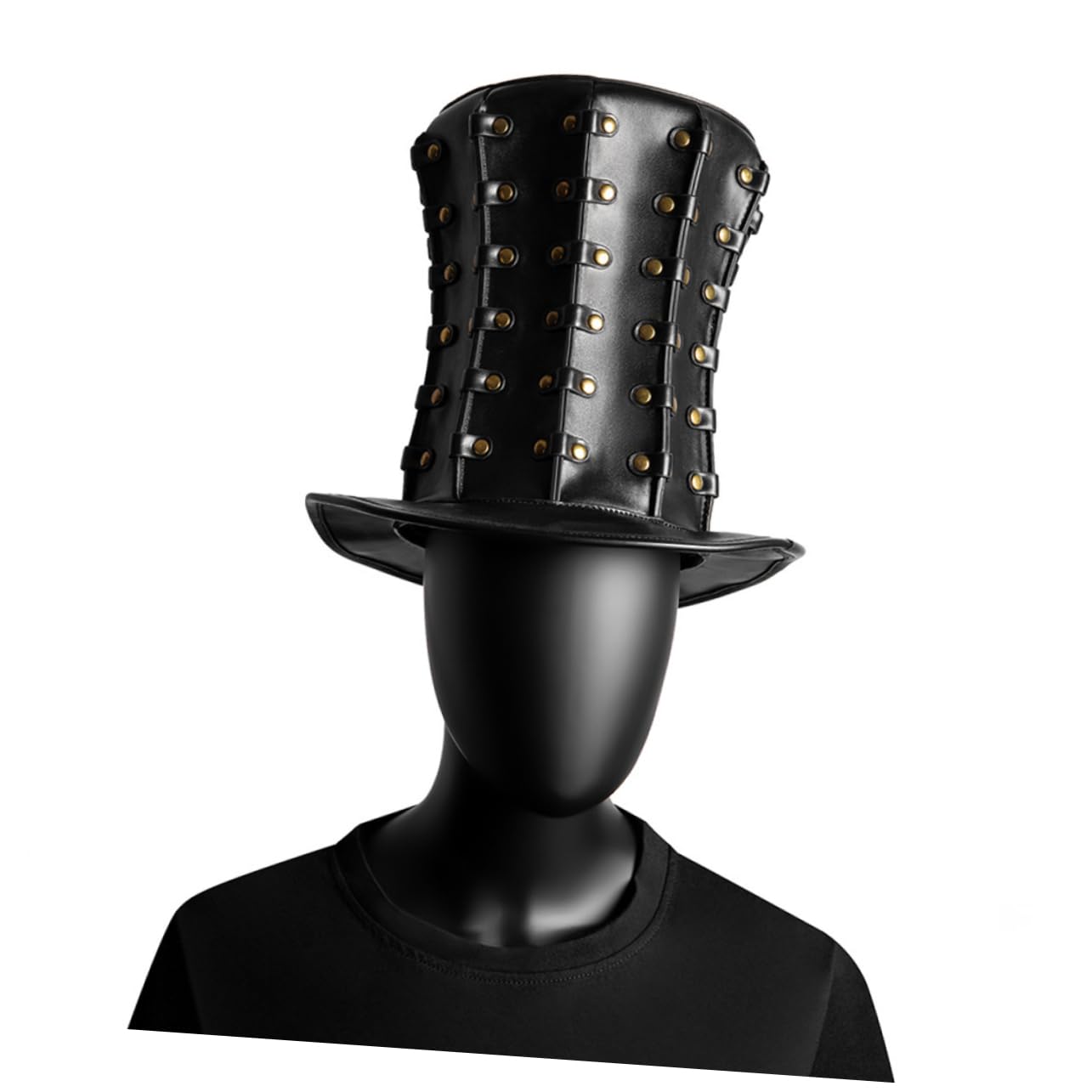 Cabilock Sombrero de Copa Estilo Punk Remaches Tocado para Fiestas Accesorios de Halloween para Hombres y Mujeres para Eventos Temáticos