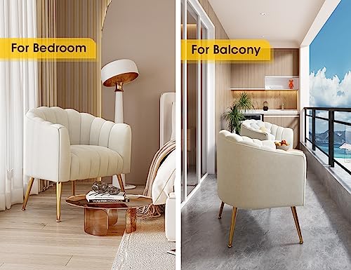 Dewhut DF391BE Oversized Pumpkin Couch Accent Chair, Modern Comfy Velvet Upholstered Barrel Chairs, Luxury Single Sofa Armchair For Living Room thumb #5