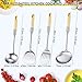 Stainless Steel Kitchen Cooking Utensils Specialty Chinese Wok Utensil Set with Skimmer Slotted Spoon, Spatula Turner, Wok Spatula and Soup Ladle for Nonstick Cookware Cooking Baking Supplies
