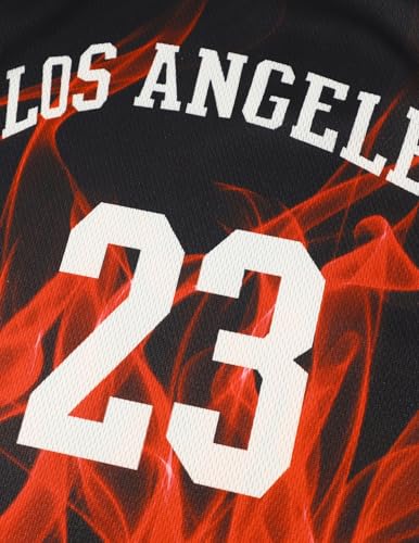 Image of 2 or 6 Piece Kids Boys Basketball Jersey Set Youth Letters Printed Lightweight Basketball Tank Top and Track Shorts