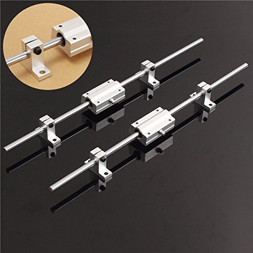 EsportsMJJ 2Pcs 8Mm X 400Mm Assi di Guida Lineari con 2Pcs Scs8Uu Boccole di Scorrimento Cuscinetto Lineare E 4 Pz Blocchi