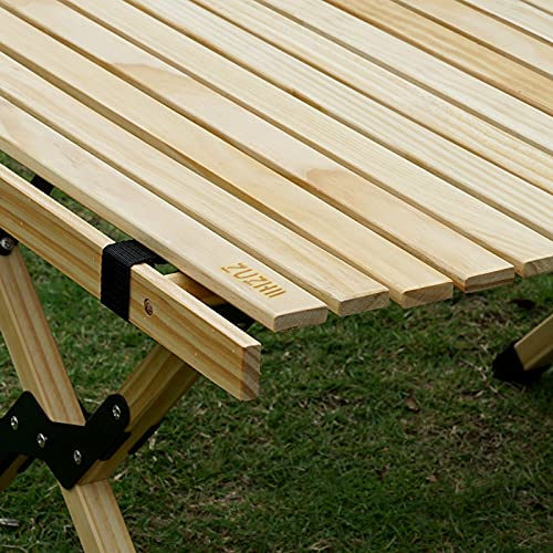 Zuzhii 3Ft Low Height Portable Folding Wooden Travel Camping Table For Outdoor/Indoor Picnic, Bbq And Hiking With Carry Bag, Multi-Purpose For Patio, Garden, Backyard, Beach(Large, Natural Wood) #TOP3