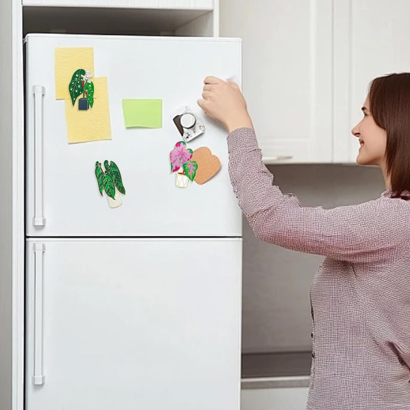 Imán decorativo de hoja de planta Monstera para refrigerador miniatura 5