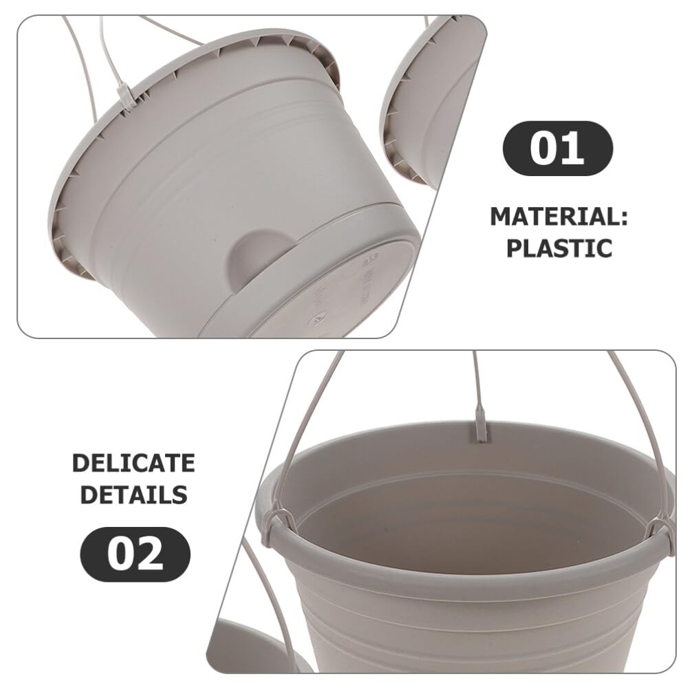Yardwe 2 Suspendus Pots de Fleur Plastique Intérieur Extérieur Jardin Balcon Terrasse