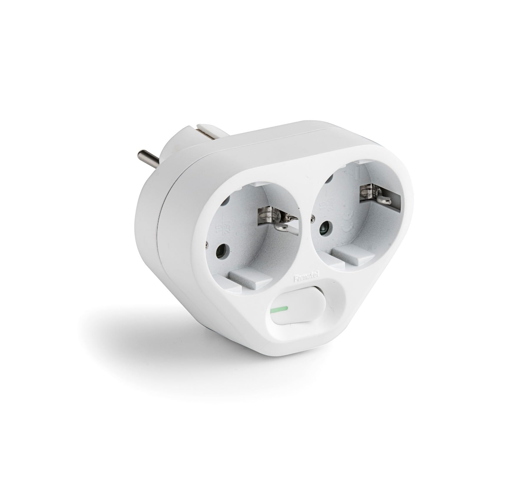 ADAPTADOR FRONTAL 2 TOMAS C0N INTERRUPTOR BLANCO