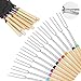 Marshmallow Roasting Sticks Wooden Handle Set of 12 Smores Skewers Telescoping Forks 32 inch with Portable Bag for Hot Dog Campfire Camping Stove BBQ Tools