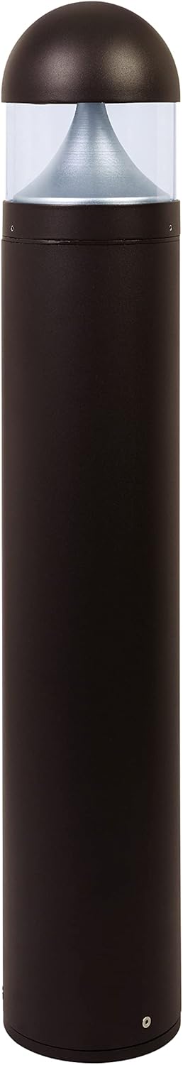 Solus Rounded LED Bollard Path Light – 20W Integrated LED, 1400 Lumens – 3000K or 4000K CCT – Modern Outdoor Light, ETL Listed – Black or Bronze Finish (Black, 4000K / Single Pack)