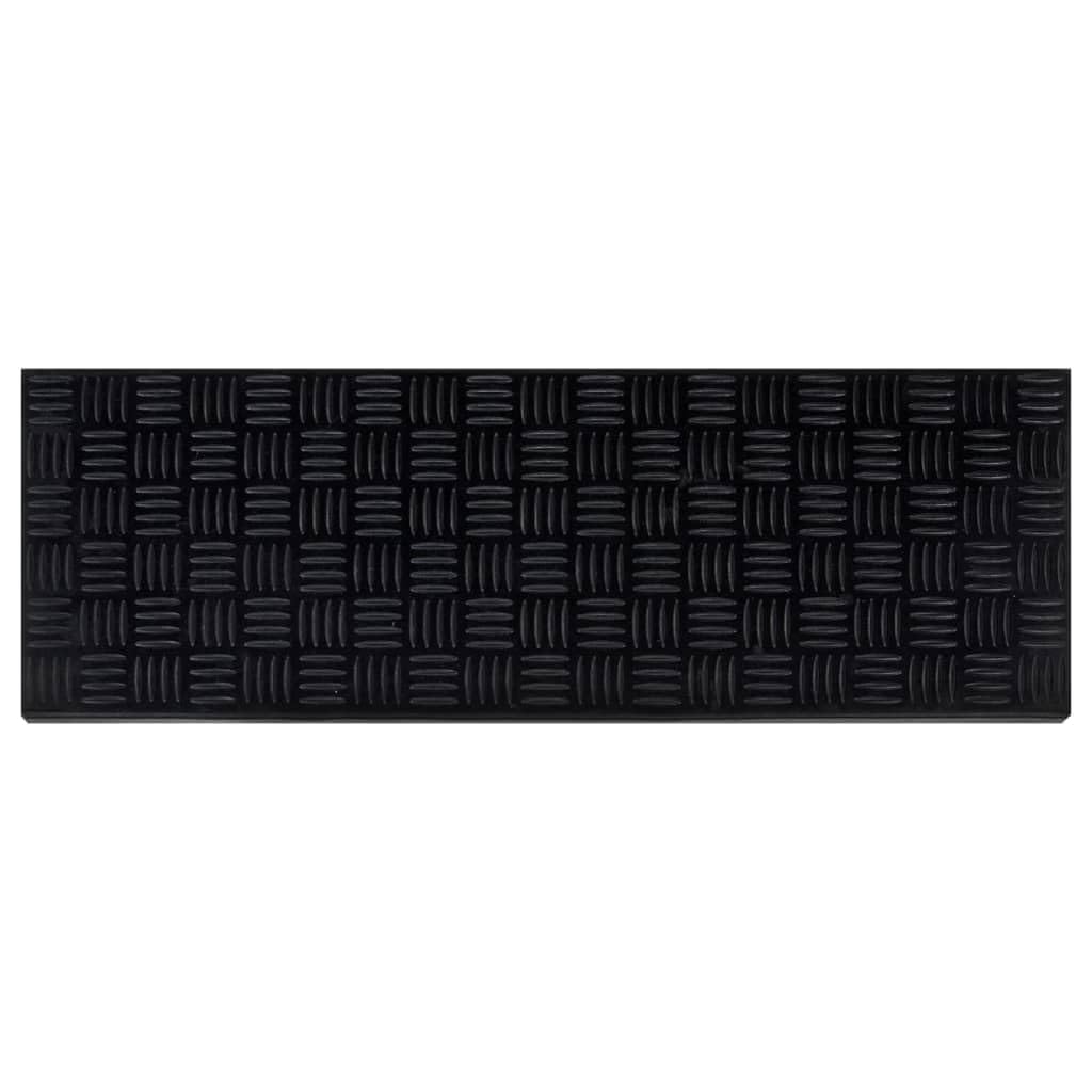 Alfombrillas para escaleras, 5 unidades, color negro, 25 x 75 cm, 4 mm, de goma, diseño moderno, superficie de rodadura antideslizante, fácil de limpiar, para interiores, exteriores y