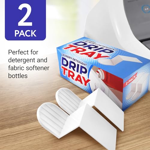 IMPRESA-Laundry-Detergent-Cup-Holder-Laundry-Drip-Catcher-2-Pack-White-Plastic-Slides-Under-Tub-for-Universal-Detergent-Drip-Tray-Spill-Prevention