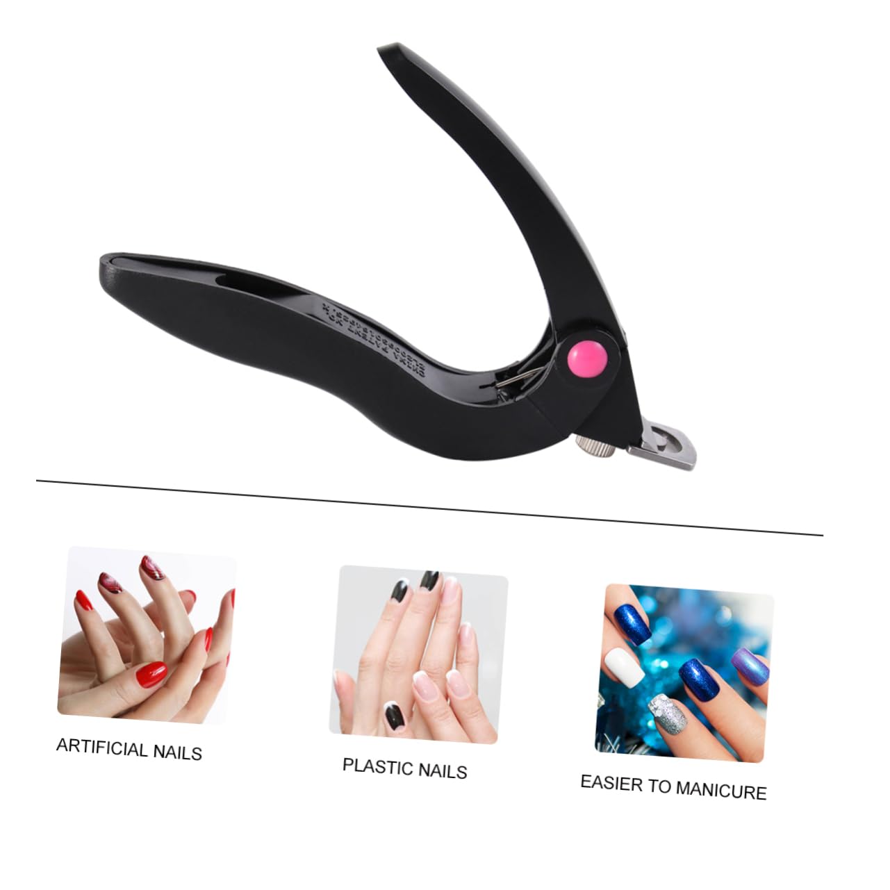 Healeved 4pezzi Forbici Professionali Per Unghie Acriliche U-shaped Strumento Per Manicure Nail Art Facile Da Usare Design Ergonomico Misura Portatile Colori Misti