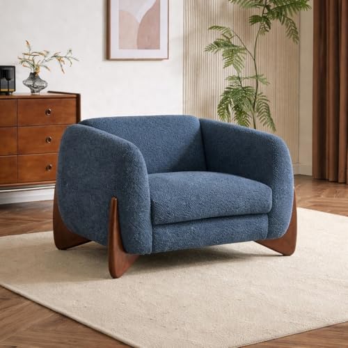 Image of Modern Classic 5 Seater Sofa Couch Fabric & Valvet Tufted Chesterfield Sofa Living Room and Office (Boucle Blue 3+1+1) | Premium Material