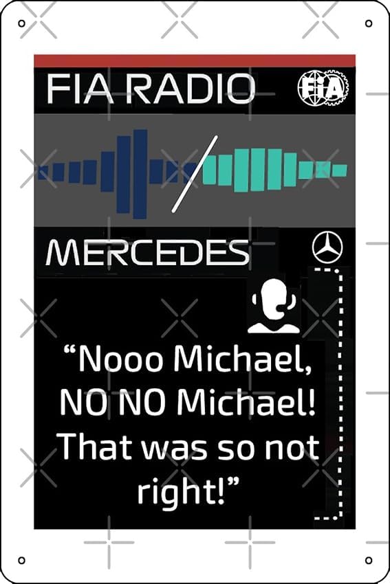 Toto Wolff Angry Team Radio Abu Dhabi 2021 Art Print Metal Tin Sign 12 X 8 Inch Funny Man Cave Home Office Bar Decor