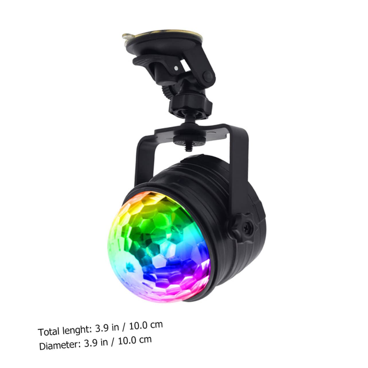 BESPORTBLE USB Disco Light RGB Sound Activated Stage Light Palm Sized Party Lighting with Remote Control Effects Suction Cup Design for Car Tent Home and Events