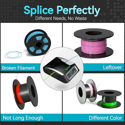 Image of SUNLU Filament Connector, Filament Joiner Includes 200 PTFE Sleeves, Thread Splicer for 3D Printing Supplies Fast Heating Up to 240C Compatible with 1.75mm PLA, PCL, ABS, PETG, PA /PC