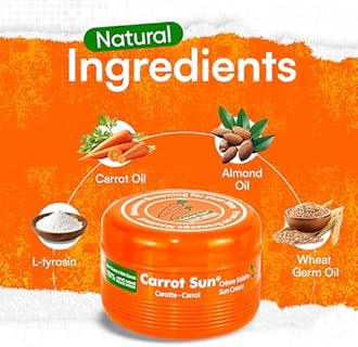 Carrot Sun Tanning Accelerator – 350ml Carotene Intensive Tanning Gel – Natural Extract Sun Cream Tanning Lotion for All Skin Types – Tan Lotion with Carrot Oil for Even Beautiful Skin Coloring - SPF0