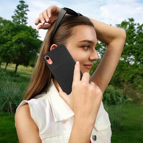 Image of amazon basics Braided Design Case Cover for iPhone XR | Matte Finish | (Black, iPhone XR)