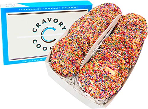 The Cravory: Birthday Cake Cookies - 12 cookies, 2.0 oz. each - Individually Wrapped -Gourmet - Baked Fresh - Dessert, Snack or Baked Goods
