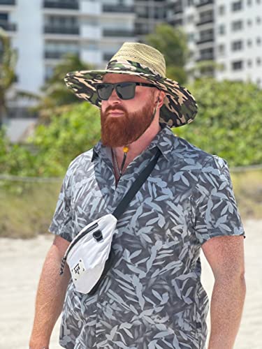 Image of Printed Pattern Straw Sun Hat