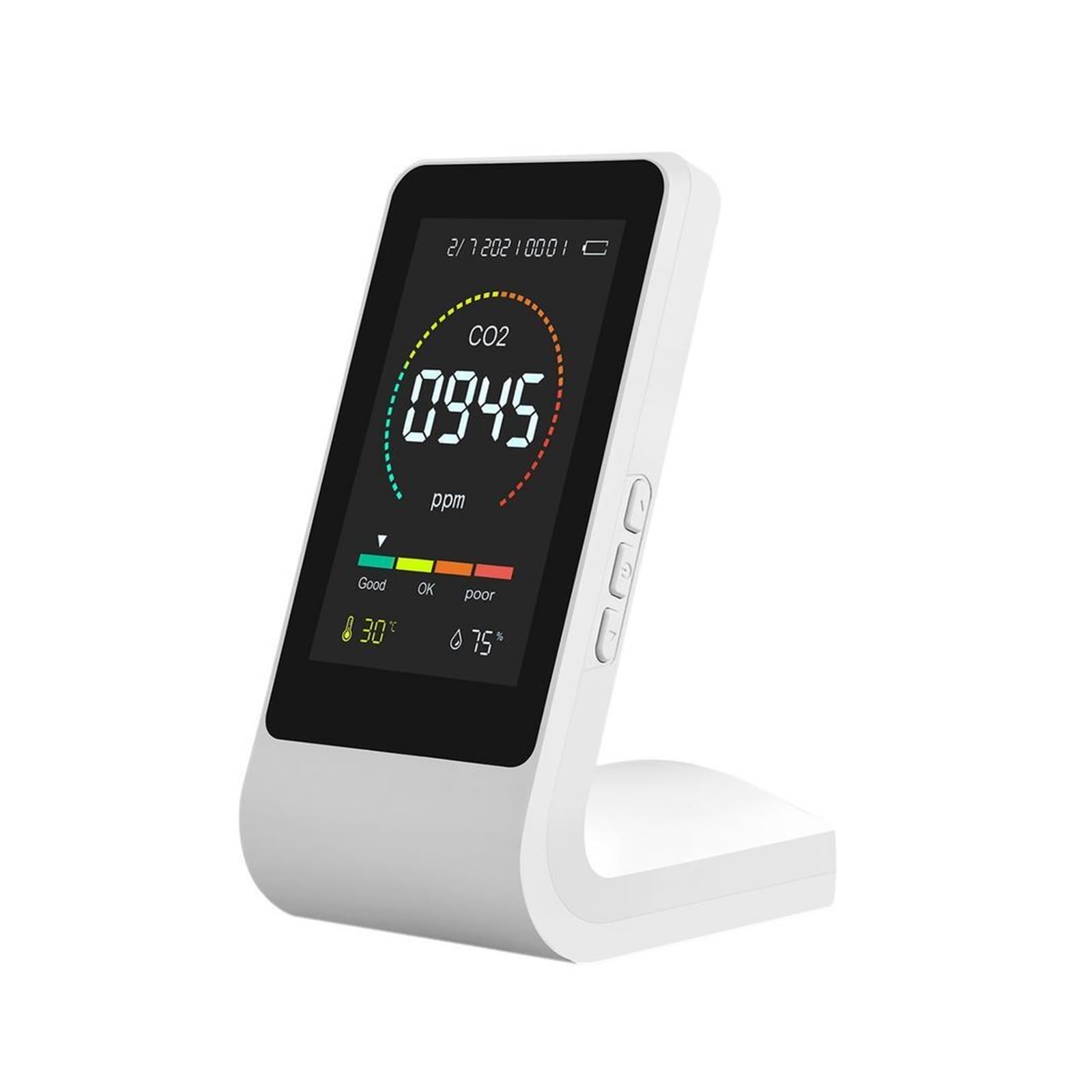 CVFRDD 3 In1 CO2 Meter Air Quality Monitor Digital Temperature Humidity Sensor Tester Multifunctional Portable Carbon Dioxide Detector