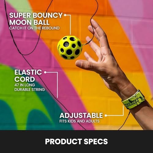 Waboba Bounceback x Returning Moon Ball - Leicht zu Greifen, Gelb - (60 mm), Einheitsgröße