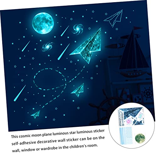 1 Conjunto Adesivo De Parede De Estrelas Luminosas Decalques Da Parede Da Estrela Do Planeta Parede