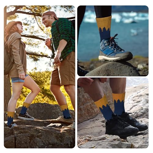 Image of ANOTION Funny Hiking Socks for Men & Women - Moisture Wicking Lightweight Compression Socks,Women Hiking Socks Summer