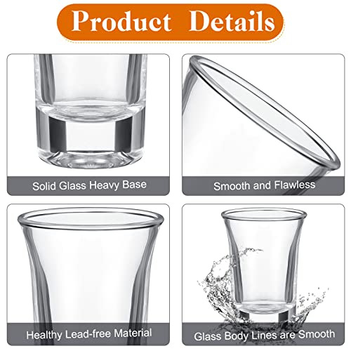 50 Pack Shot Glass Set With Heavy Base, 1.4 Ounce Clear Shot Glasses Round Shot Glasses Bulk For Whiskey Wine Liquor Vodka Birthday Party #TOP2