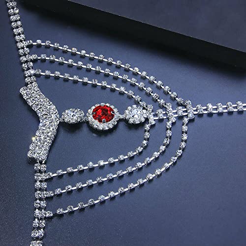 Sexy Chain Crystal Thong Panties For Women Rhinestone Body Waist Chains Jewelry #TOP4