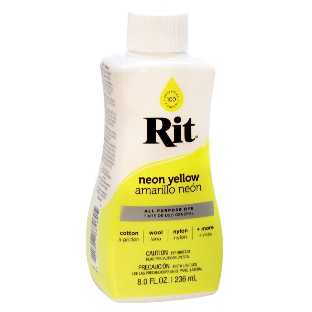 Rit All- Purpose Liquid Dye, 8 oz, Neon Yellow, 8 Fl oz