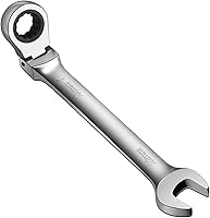 Vista 20 de WISEUP - Llave de trinquete CR-V forjada, llave de trinquete de cabeza flexible de 10 mm, llave de diseño industrial de doble uso, herramientas