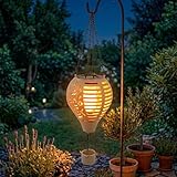 Colore luce: arancione (colori fuoco) | Lanterna decorativa a mongolfiera | con accogliente effetto fiamma tremolante