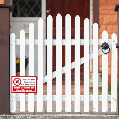 Hier ist Kein Hundeklo Schild,Lassen Sie ihn vor Ihreeigene Tür kacken, Schild Hunde Kacken Verboten, Verbotsschild Hundeverbotsschild Verbot Hundeklo Blechschild 20 x 30 cm