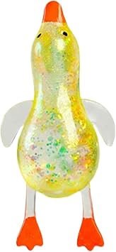 Glitter Duck Squishy Stress Ball, Cute Duck Sugar Squishy Stress Relief Toy, Ultra Soft Slow Rise Sensory Fidget Toy for Adults, Moldable Decompression Squeeze Ball, Easter Basket Stuffers