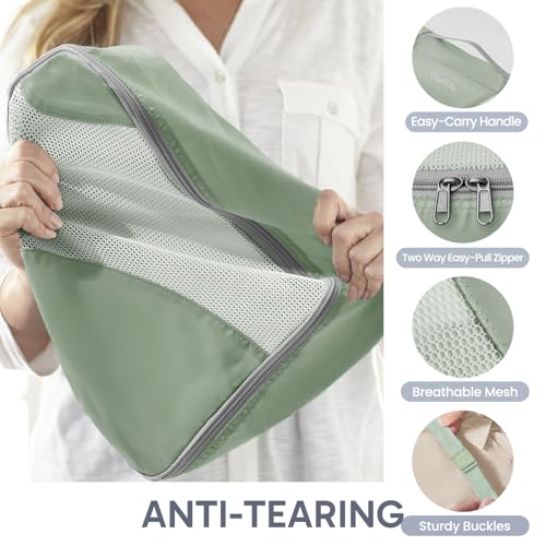 Image of OlarHike 10 Set Packing Cubes for Travel, Gifts for Women Mom,Anti-Tearing Suitcase Organizer with Over-1000 pack Mesh Holes, Vacation Essentials & Accessories for Cruise Ship