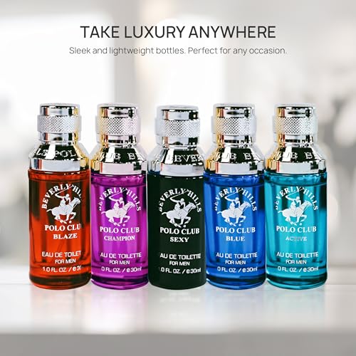 Beverly Hills Polo Club 5 Piece Mini Gift Set Exclusive for Men, EDT Eau De Toilette 5 Mini 0.5oz Bottles - Image 6