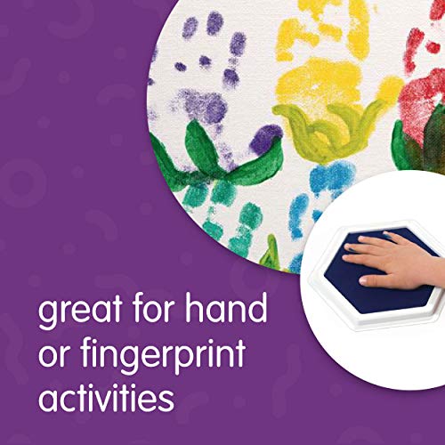 Colorations Classic Primary Colors Jumbo Washable Stamp Pads Washable Ink Pack Of 6 (6"L X 7"W) - Jsp #TOP3