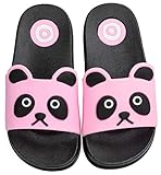 Vunavueya Kinder Dusch- und Badeschuhe Badelatschen Jungen Mädchen Badeschlappen Badesandalen Sommer Hausschuhe Strand Pantoletten Schuhe Pink Schwarz 33/34 EU=34-35 CN