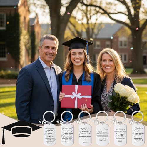 Image of Landical 12 Pcs Graduation Gifts for Her Him Class of 2026 Gifts Keychain Bulk for College High School Gifts for Women Men