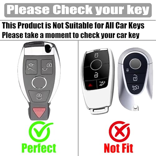 Quekine Soft TPU & Leather Key Fob Cover Compatible with Benz 3-Button by Quekine - Used condition - Image 2