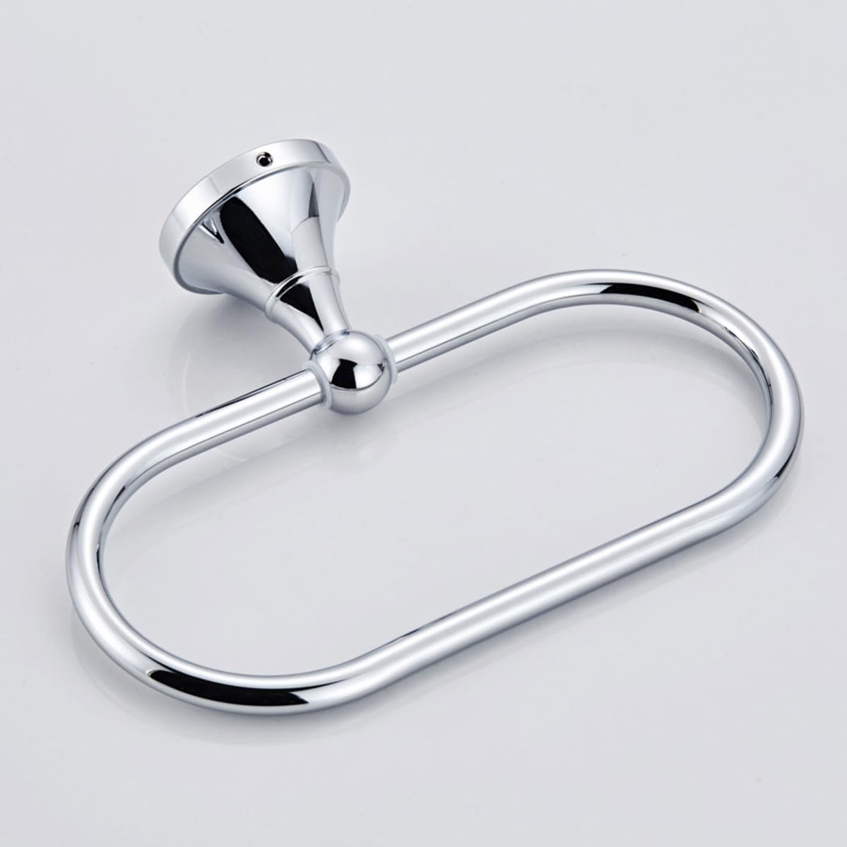 Anillo Ovalado para Toallas de Cobre Plateado, Diseño Moderno y Elegante, Montaje en Pared sin Taladro, Resistente al Desgaste y Optimización de Espacio para Cocina y Baño