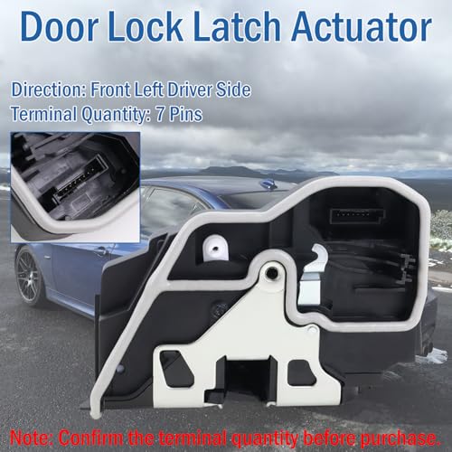 Image of Front Left Driver Side Door Lock Actuator Compatible with BMW 135i, 118i, 320i, 328i, 330i, 528i, 535i, Door Latch Replaces 51217229455, 51217229461, 51217229463, 51217283627