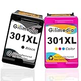 Gilimedia wiederaufbereitet 301xl 301 xl druckerpatronen multipack kompatible für hp 301xl 301 ( 1x schwarz,1x multipack )