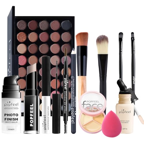 Professional Makeup Set,MKNZOME Make Up Set With Make-up Bag Portable Travel Makeup Kit Birthday Xmas Makeup Gift Set Eyeshadow Palette Foudation Concealer for Women Girls