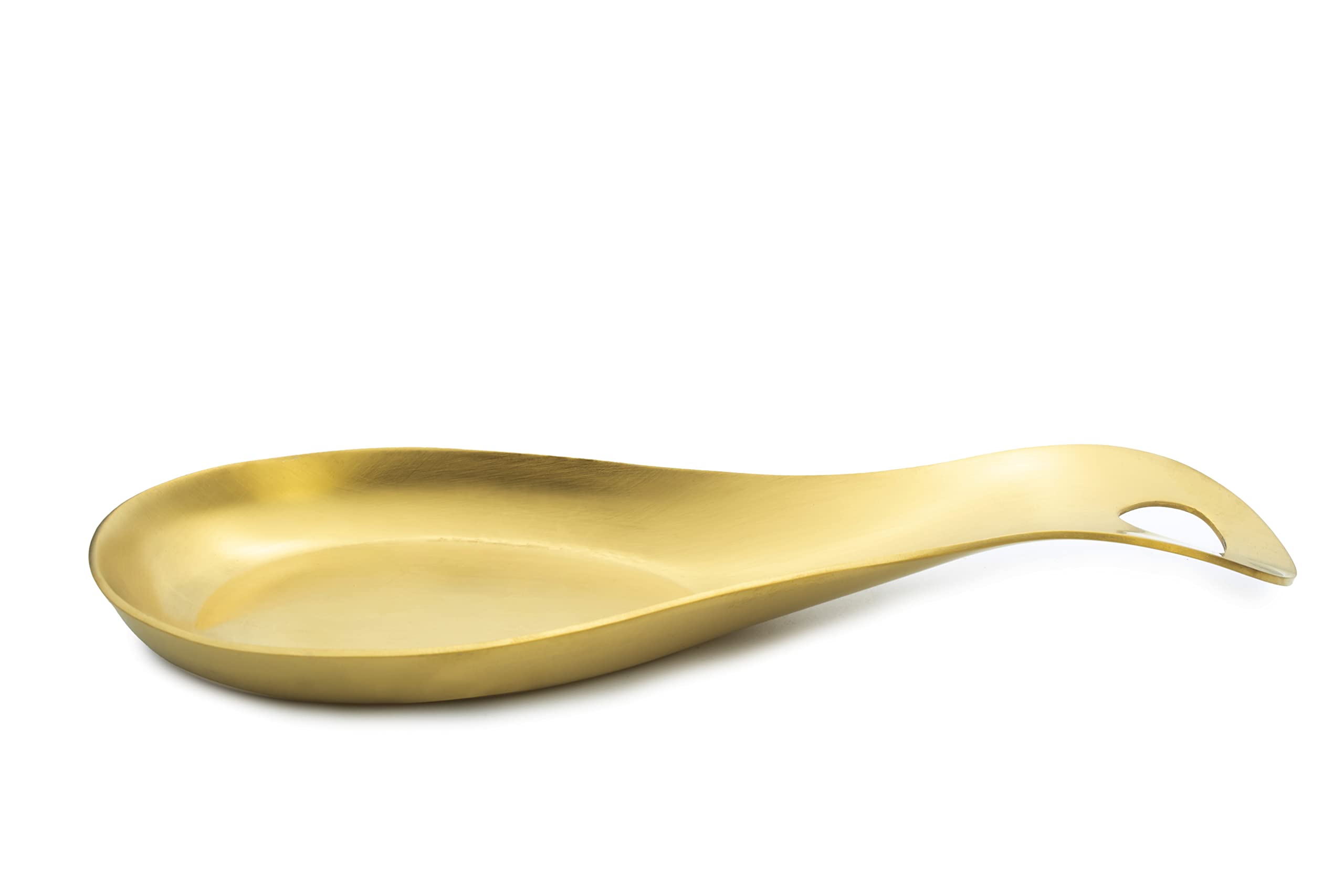 Cuisine Art Stainless Steel Spoon Rest Kitchen Tableware Spatula Holder Soup Utensil Cutlery Stand Matt Gold