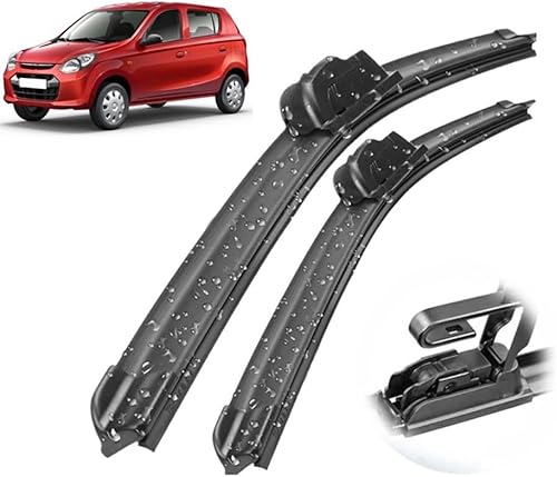 Escobillas de limpiaparabrisas delantero compatibles con Suzuki Alto HA25 2009-2014 para parabrisas de ventana de automóvil, cepillos de lluvia de