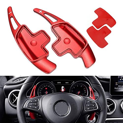 GotrainSteering Wheel Paddle Shift Extension, Aluminum-Alloy Shift Paddle for A B C CLA CLS E G GL GLA GLC GLE GLS Metris S SL SLC Class (Red)