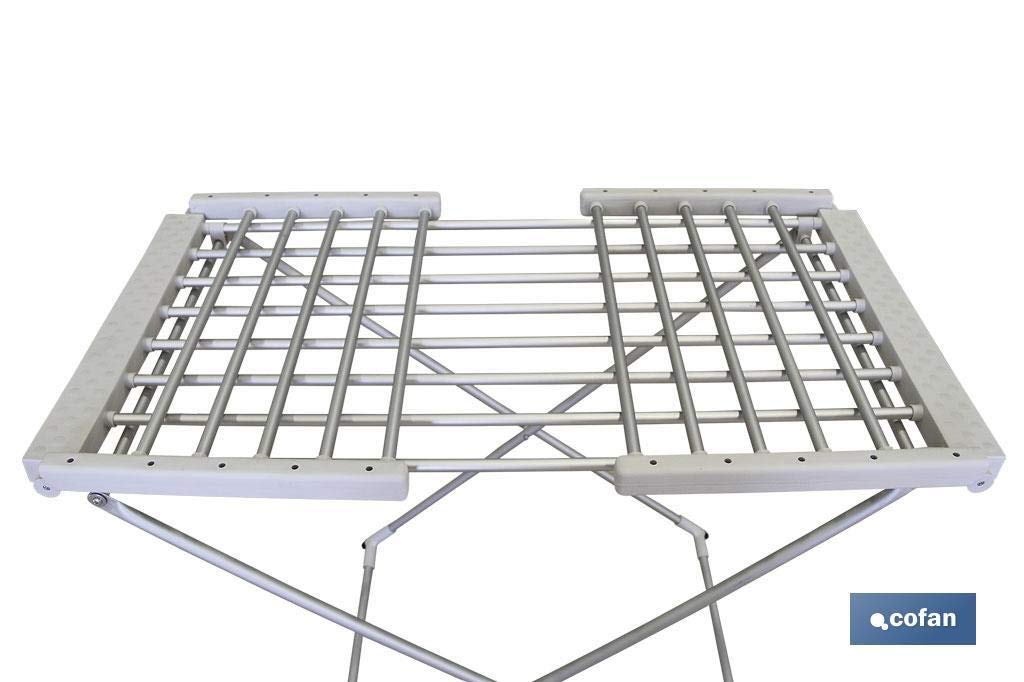 Cofan Tendedero Extensible Eléctrico | 220W | Modelo Sahara | Fabricado en Aluminio | Medidas: 148 x 52 x 108 cm