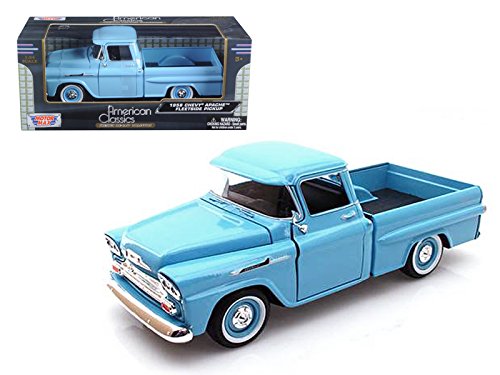 Modelo de auto 1958 Apache Fleetside Pickup azul 1:24