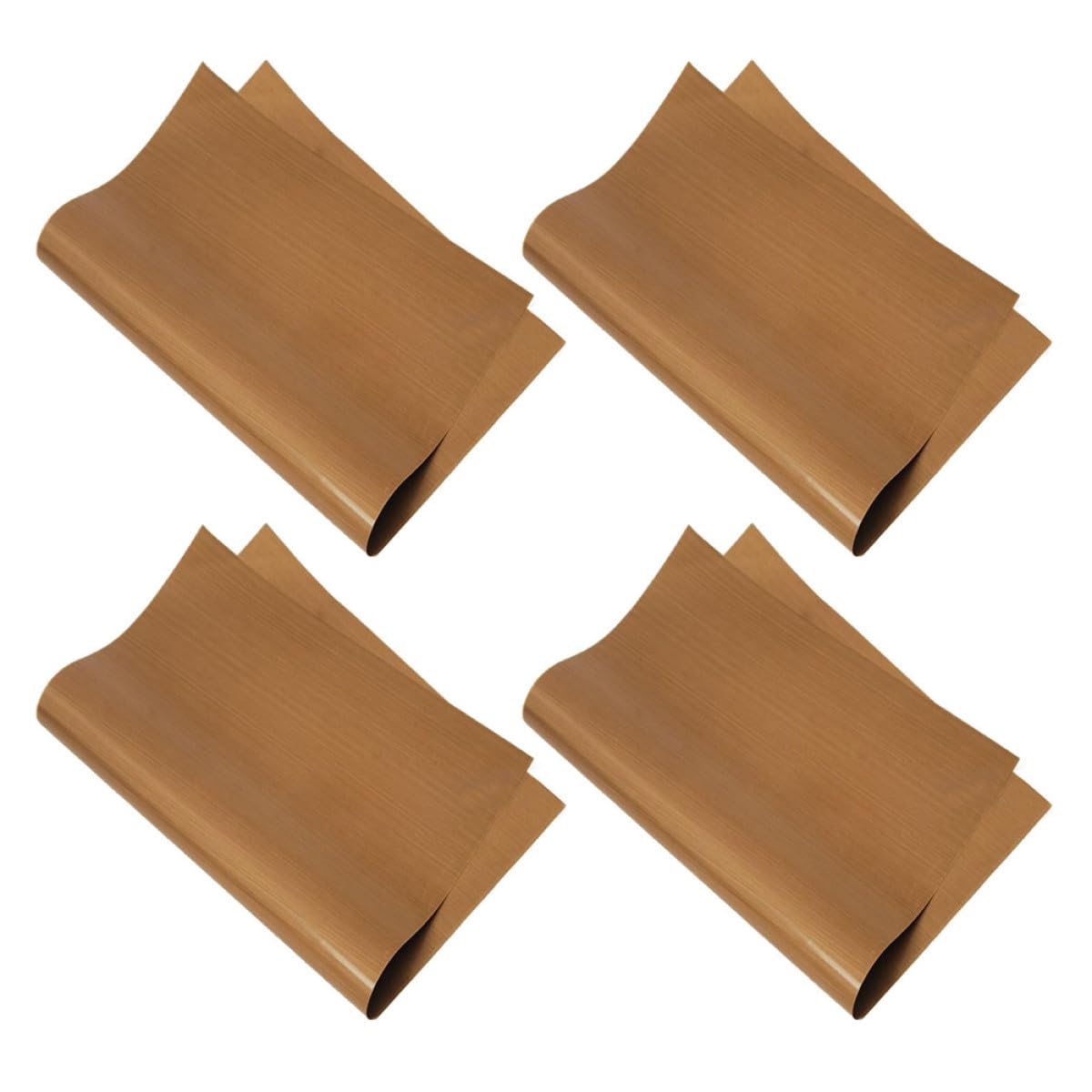 Kichvoe 4pcs Non-Stick Baking Oilcloth Mats, Heat Resistant Oven Liner, Thickened Coffee Color 40x60cm, Reusable Baking Pan Liners for Oven and Grill Use