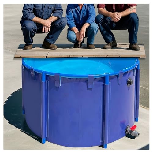 Genérico Piscina elevada Redonda Plegable de Gran tamaño. Tanque de Almacenamiento de Agua de fácil instalación para riego, acuicultura y Actividades al Aire Libre. Duradera y de bajo Mantenimiento.